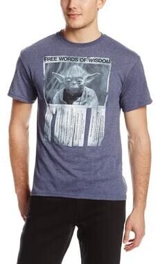 Star Wars “Free Words of Wisdom” Yoda Graphic Print Tee Crewneck Size S Small